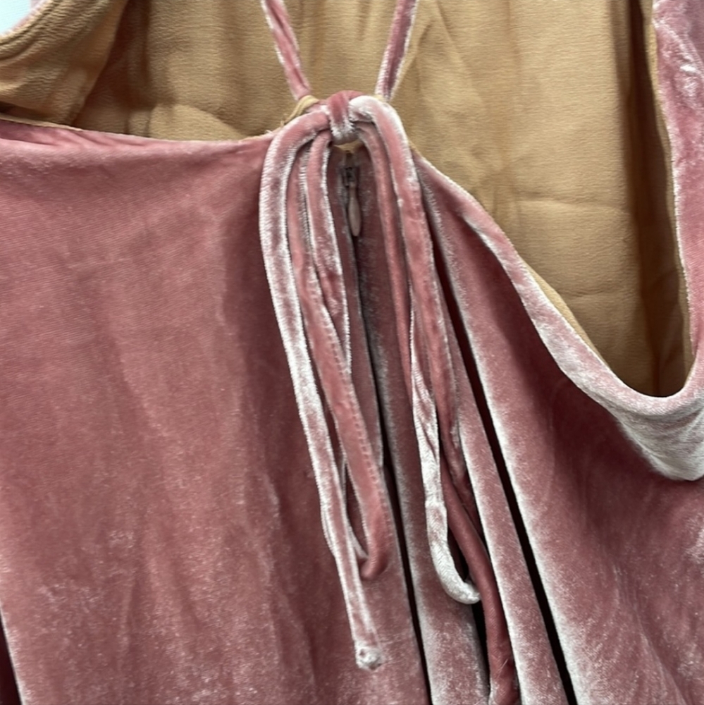 Reformation Dusty Rose Halter Velvet Maxi Dress - Picture 4 of 14